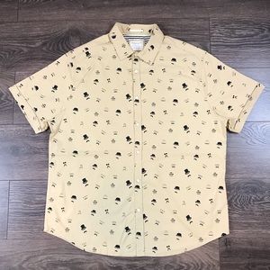 Denim & Flower Tan Casual Button Down Shirt